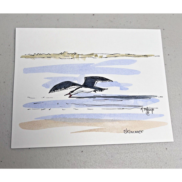 Hand painted Greeting Cards Shore Birds Cards Ink & Watercolor Signed 9 Blank - Picture 9 of 16